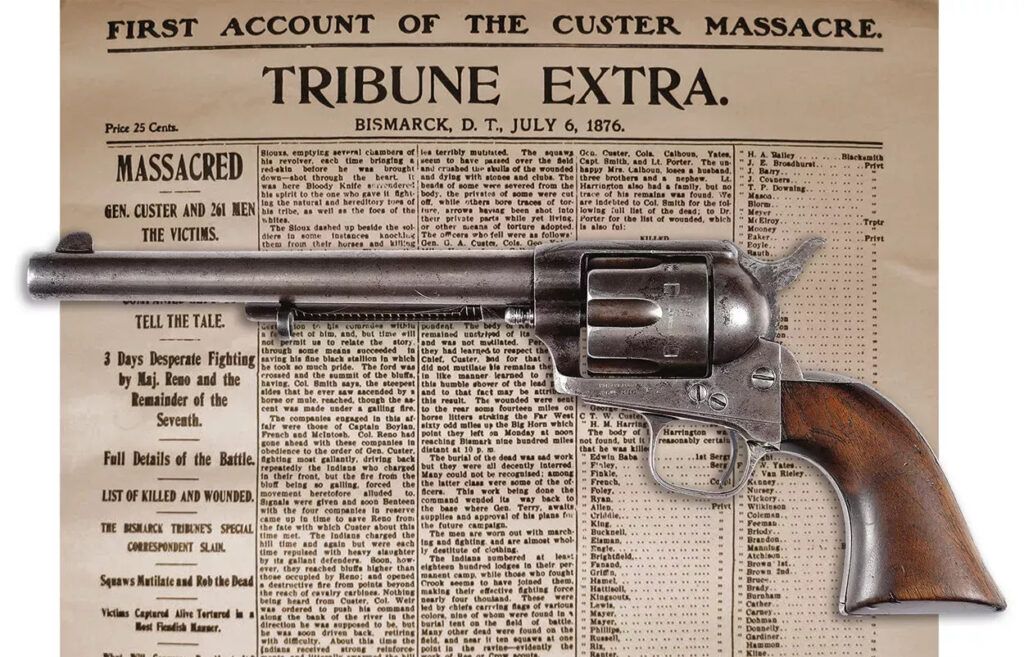 Colt 1873 e articolo della battaglia di Little Big Horn